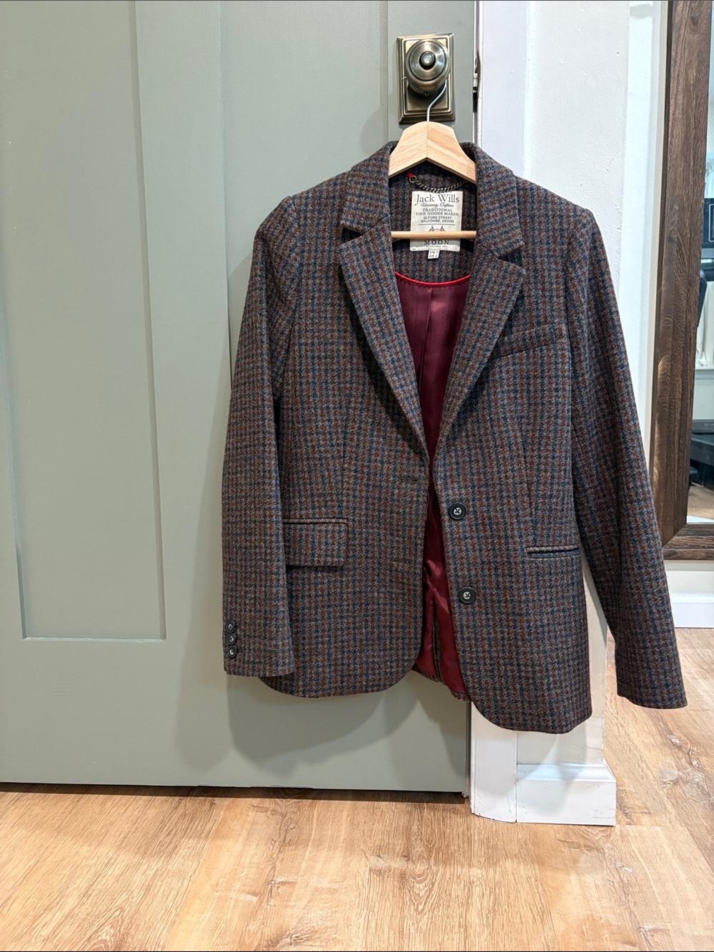 Jack Wills Brown & Blue Houndstooth Women's Blazer